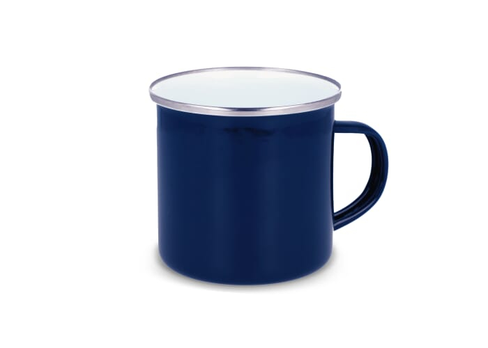 Mug publicitaire en verre dépoli 335ml Mallorca Bleu Foncé